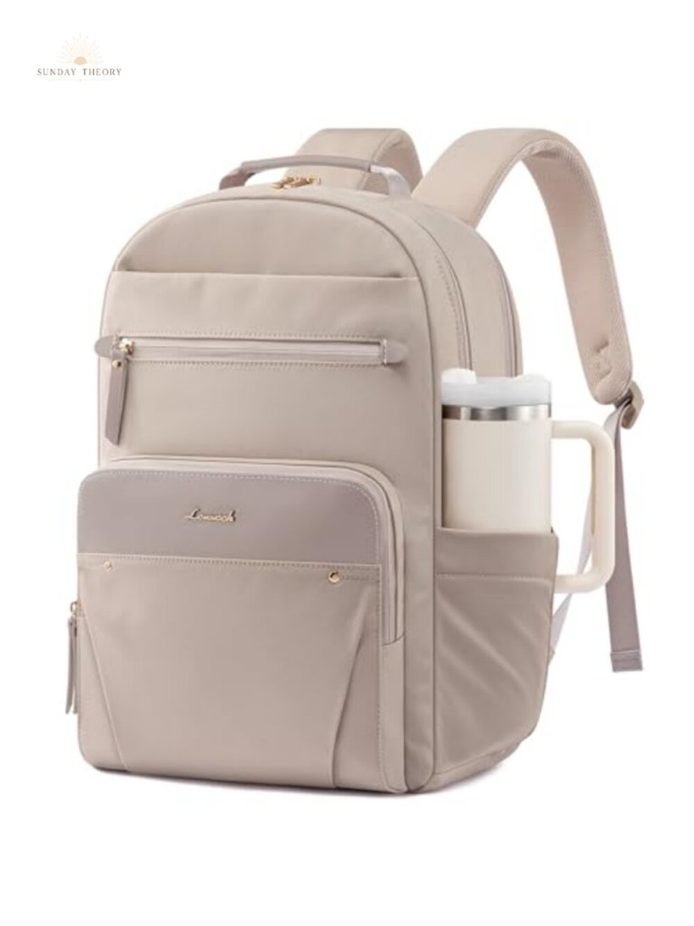 Vegan Leather Backpack with Laptop Compartment for Women